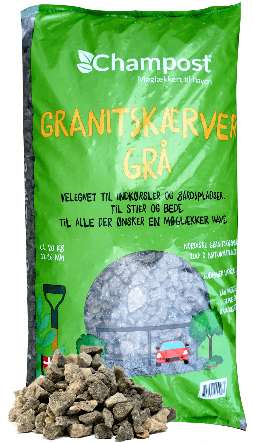 Champost Granitskærver, grå 11–16 mm. 1 ton