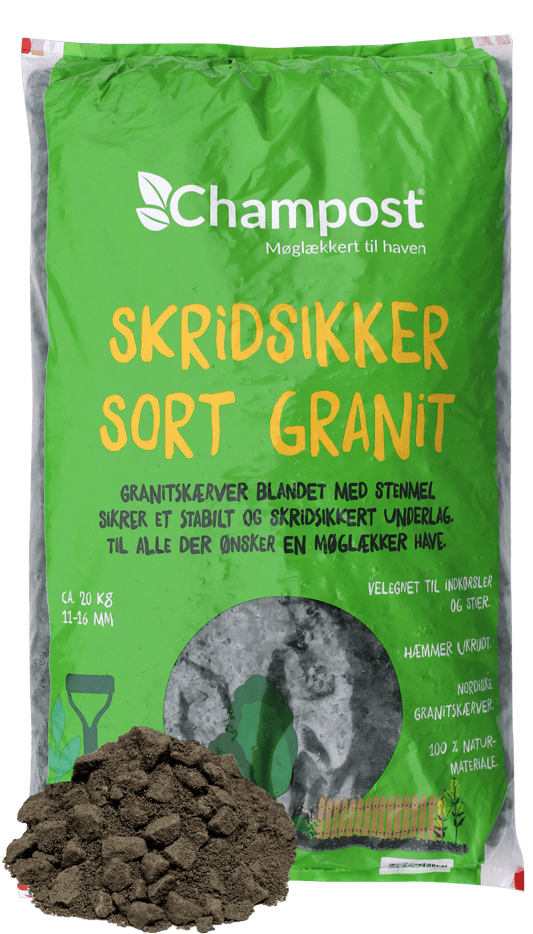 Champost Skridsikker sort granit 1 ton